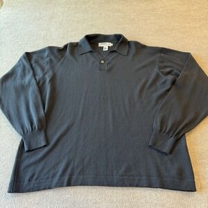 Vintage Mondo Di Marco‎ 100% Merino Wool Black  Sweater Size L Made In Italy